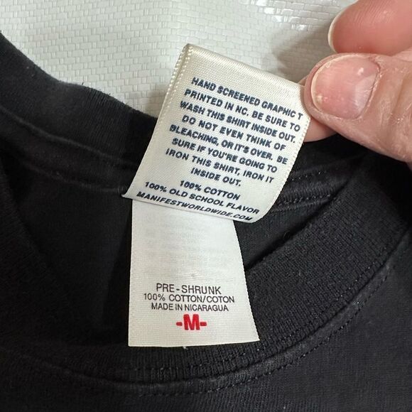 Manifest Wu Tang Clan Members Black Graphic Tee with White Text Size Small - Picture 3 of 9